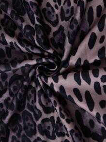 StreetHx 女士街头休闲豹纹 V 领无袖迷你连衣裙