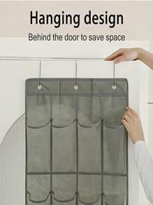 1pc Mesh Bag Shoe Storage Rack, Multi-Grids Hanging Back Shoe Storage Door Bag, Space Saving Storage Bag Sundry Storage Bag, Fabric Wardrobe Sundry Shoe Storage Bag For Small Business Owners/Stores/Retailers/Home/Travel(Black,Gray,White)