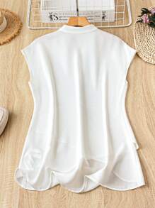 Mulvari Blusa de mujer con estampado floral, escote con muesca y bajo asimétrico para uso casual en vacaciones