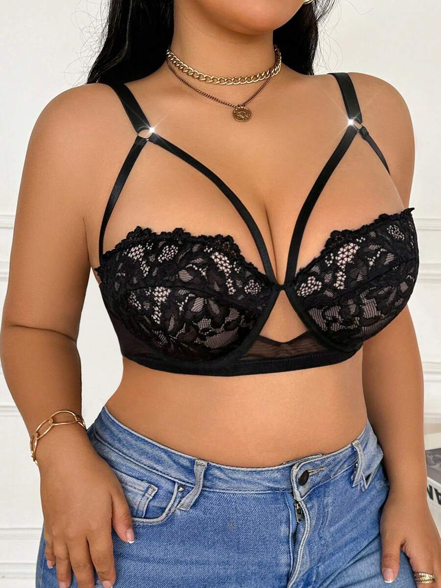 بلايز بحجم كبير وصدريات بدون سلك للملابس الداخلية ، بتصميم بسيط وعادي مناسب للارتداء اليومي - الأسود - مشاهدة 1