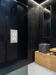 Placas para toma de corriente, cubre enchufes para salidas eléctricas, tamaño estándar 4.50" X 2.76", Placa decorativa de interruptor de luz con cristales de imitación de diamantes plateados para accesorios de dormitorio y decoración del hogar - Plateado - Ver 5