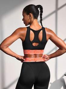 Powerista 女士纯色拼接镂空简约修身运动文胸