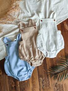 Vintaside Kids Set de 3 bodys casuales versátiles para bebé niño con tirantes, adecuado para verano, interior y vacaciones al aire libre