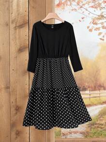 Rusticease Vestido negro elegante para Año Nuevo, vestido midi para mujeres de estilo campestre
