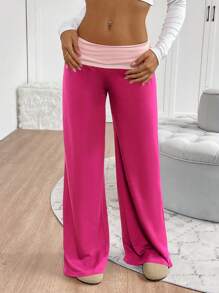 INAWLY Women's Solid Color Patchwork Minimalist Sweatpants, Casual Daily Wear Graduation,Back To School Outfits,Graduation,Teacher Outfits For Women,Back To School Fall Cloth For Women