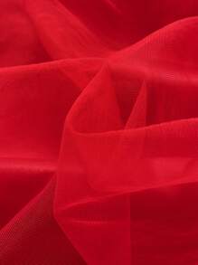 Glamorique Kids 女孩年轻女孩舞会礼服采用红色闪亮亮片面料设计，配有网眼蝴蝶细节，优雅适合派对和庆典 - 紅色 - 查看 6