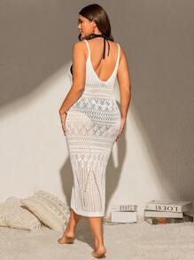 SHEIN Swim Vcay Vestido de talla grande con abertura para cubrir mujer en vacaciones