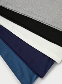 5 piezas/paquete Camiseta interior informal cómoda para adolescentes varones - Multicolor - Ver 5