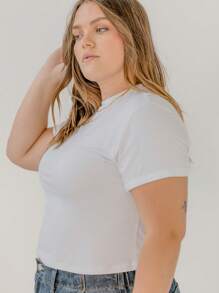 Aralina 大码女式休闲百搭纯色短袖上衣