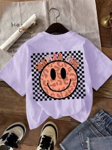 SHEIN Leap Crew Tween Girls Casual Minimalist Cartoon Pattern Multi-Pack T-Shirts, Suitable For Summer - Multicolor - View 3