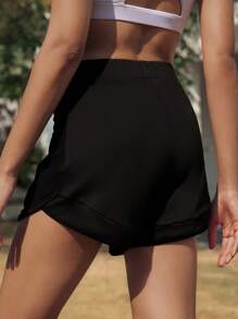 Hanevo New Mesh Patchwork Printed Athletic Shorts For Summer Sportwear For Daily Wear - Black - View 6