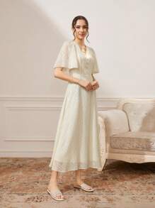 CUCCOO TILAWA Dép lê và sandal đế bằng thêu giả ngọc trai bằng lưới, thoáng khí, thoải mái, thanh lịch, đa năng dành cho nữ, thích hợp cho dịp Giáng sinh. - Màu be - Xem 8