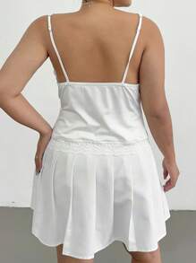 SHEIN POPSWAY Femmes grande taille Débardeur romantique d'été en dentelle contrastée