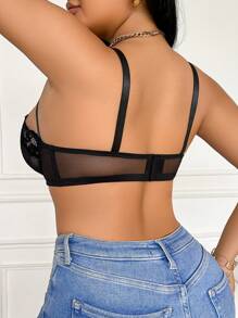 Plus Size Lingerie Bras & Wireless Lingerie Bras, Simple Fashion Casual For Everyday Wear - Black - View 2