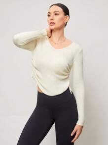 Activina Activina Maglietta sportiva casual con coulisse laterale in tinta unita