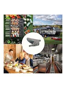 1pc Multifunctional Silicone Oven Mitt With Heat Insulation Pad - Anti-Scald Kitchen Gloves Suitable For Plates, Trays And Bowls - Essential RV Accessory - Blue - View 7