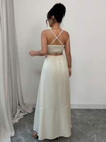 Elenzga Sequins Glitter Strapless Flare Waist Elegant Romantic Ladies Dress