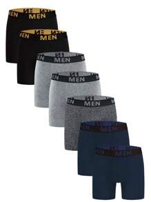 7 条装男士字母腰带舒适平角内裤 - 彩色 - 查看 7