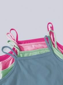 4pcs Girls Regular Spaghetti Strap Camisole Set, Pre-Teen - Multicolor - View 5