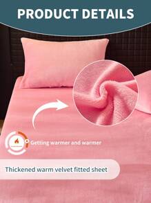 1pc Velvet Fitted Sheet, Bedding, Soft-Comfortable Mattress Cover, Solid Color Sheets, Suitable For Fall And Winter, Deep Pocket, Fitted Sheet Only, Without Pillowcase, Dustproof Non-, Machine Washable, For All Seasons, Bedding Gifts, Fits For Twin Full King Queen Size Bed, Machine Washable,Fall Decor,Autumn Decor,Room Decor