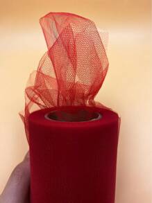 SHEIN 1 pezzo Rotolo di tulle per tutu da ballerina rosso, dimensioni 15cm*2200cm, per fai da te, decorazioni per matrimoni, feste, gonne per tavoli, decorazioni per feste di San Valentino e compleanni