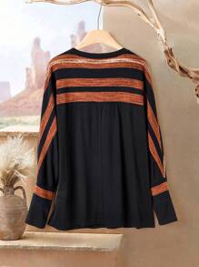 Rusticease 图案 T 恤 西部风外出上衣 女式 女士 T 恤 - 彩色 - 查看 2