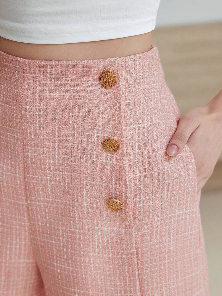 MOTF STUDIO TAILORED BUTTON DECOR SHORTS