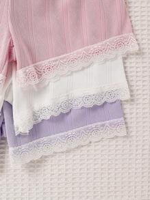 3-Pack Young Girls Cute Bow Applique Safety Shorts Young Girl Summer Clothes Young Girls Underwear Youth Girls Clothes Youth Girl Clothes Young Girls Outfits Short Sets For Girls Girls Summer Clothes Young Young Girls Sets - Multicolor - View 4