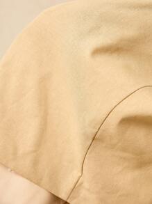 Poéselle Women's Solid Color Front Tie Sleeveless Minimalist Casual Thin Blazer ,Boho Women Clothing - Khaki - View 7