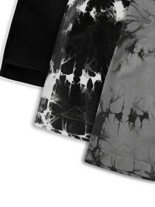 SHEIN Velisys 3pcs Tie Dye Print Wideband Waist Sports Shorts Sweater Shorts Stretchy Shorts Biker Shorts - Multicolor - View 5