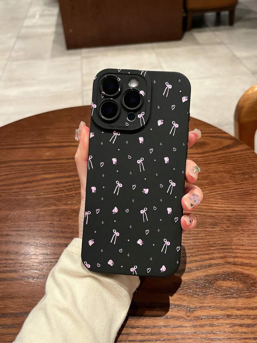 Trape Graphic 艺术家 1 件极简主义心形、蝴蝶结、花朵设计手机壳，可爱适合送礼，兼容 Iphone11/12/13/14/15/16 Pro Max、S25 Ultra/S23/S24 Ultra