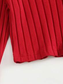 SHEIN EZwear V Neck Button Front Ribbed Top