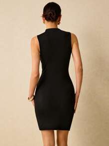 Poéselle Summer Dress Rouched Sleeveless Bodycon Dating Dress