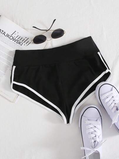Contrast Binding Track Shorts