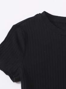 SHEIN EZwear Solid Rib-knit Bodycon Dress