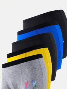 Teen Boy 8pcs Colorful Smiling Face Print Cotton Boxer Briefs