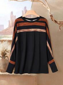 Rusticease 图案 T 恤 西部风外出上衣 女式 女士 T 恤 - 彩色 - 查看 1