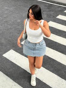 GalTyme Áo tank top cỡ lớn đính đá lấp lánh, kiểu dáng thanh lịch, thích hợp cho kỳ nghỉ, công sở, tiệc trưa, phong cách Fairycore, đi concert, câu lạc bộ, gợi cảm, thời trang, mặc hàng ngày mùa hè/xuân. - trắng - Xem 4