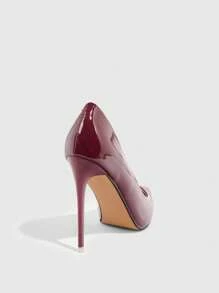 CUCCOO SZL Bombas de tacón de aguja de punta fina para mujer, tacones altos de moda color rojo