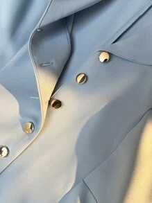 Franclia 女式纯色翻领喇叭下摆连衣裙