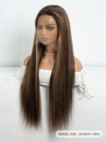 Ombre Highlight Lace Front Wigs Human Hair Straight 5x5 Closure Wigs Pre Plucked With Baby Hair Transparent 13x4 13x6 Frontal Wigs Balayage 4/27 Color