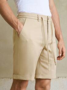 Manfinity VCAY Men's Mid-Rise Straight-Leg Casual Shorts, Suitable For Summer - Apricot - View 4
