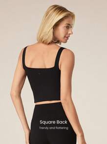 GLOWMODE All-Day Long Second-Skin Ultra Lightweight Seamless A/B/C Cup Full Coverage Underarm Longline Sports Bra Low Impact Yoga Daily Removable Cups Spring Fall Winter - Black - View 3