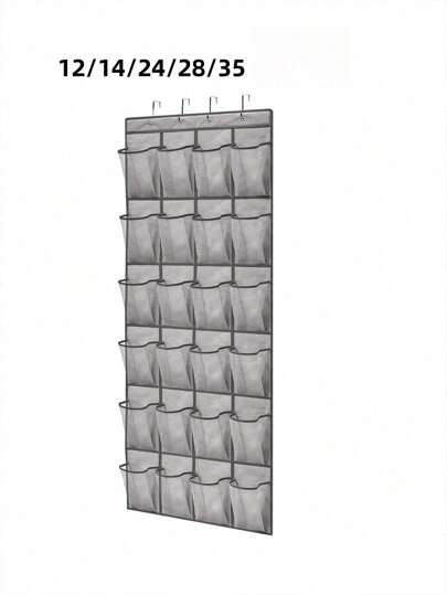 1pc Mesh Bag Shoe Storage Rack, Multi-Grids Hanging Back Shoe Storage Door Bag, Space Saving Storage Bag Sundry Storage Bag, Fabric Wardrobe Sundry Shoe Storage Bag For Small Business Owners/Stores/Retailers/Home/Travel(Black,Gray,White)