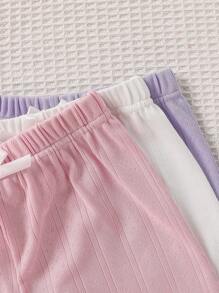 3-Pack Young Girls Cute Bow Applique Safety Shorts Young Girl Summer Clothes Young Girls Underwear Youth Girls Clothes Youth Girl Clothes Young Girls Outfits Short Sets For Girls Girls Summer Clothes Young Young Girls Sets - Multicolor - View 3