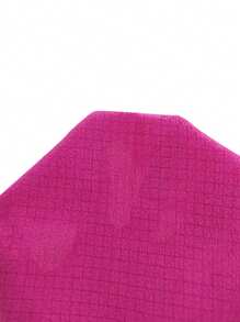 Color Block Lace Patchwork V-Neck Ruffle Sleeve Single-Breasted Chiffon Long Nightgown Babydoll Holiday Season, Moo Moo - Hot Pink - View 7