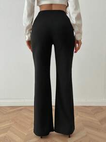 SHEIN Tall Dames high waisted effen kleur wijde pijpen broek