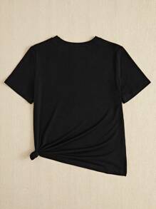 VaVaBold Women's Slim Fit Casual Short Sleeve NEW YORK Graphic Tee T-Shirt - Black - View 2