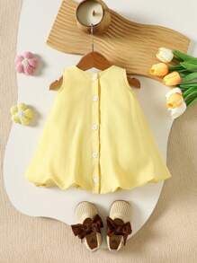 SHEIN 女婴可爱小黄鸭连衣裙，休闲时尚，适合日常穿着 - 彩色 - 查看 2