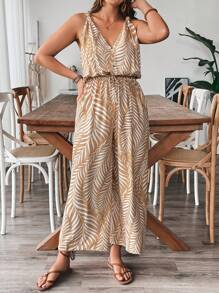 EMERY ROSE 大码休闲度假花卉复古印花细肩带阔腿连体裤 - 彩色 - 查看 5